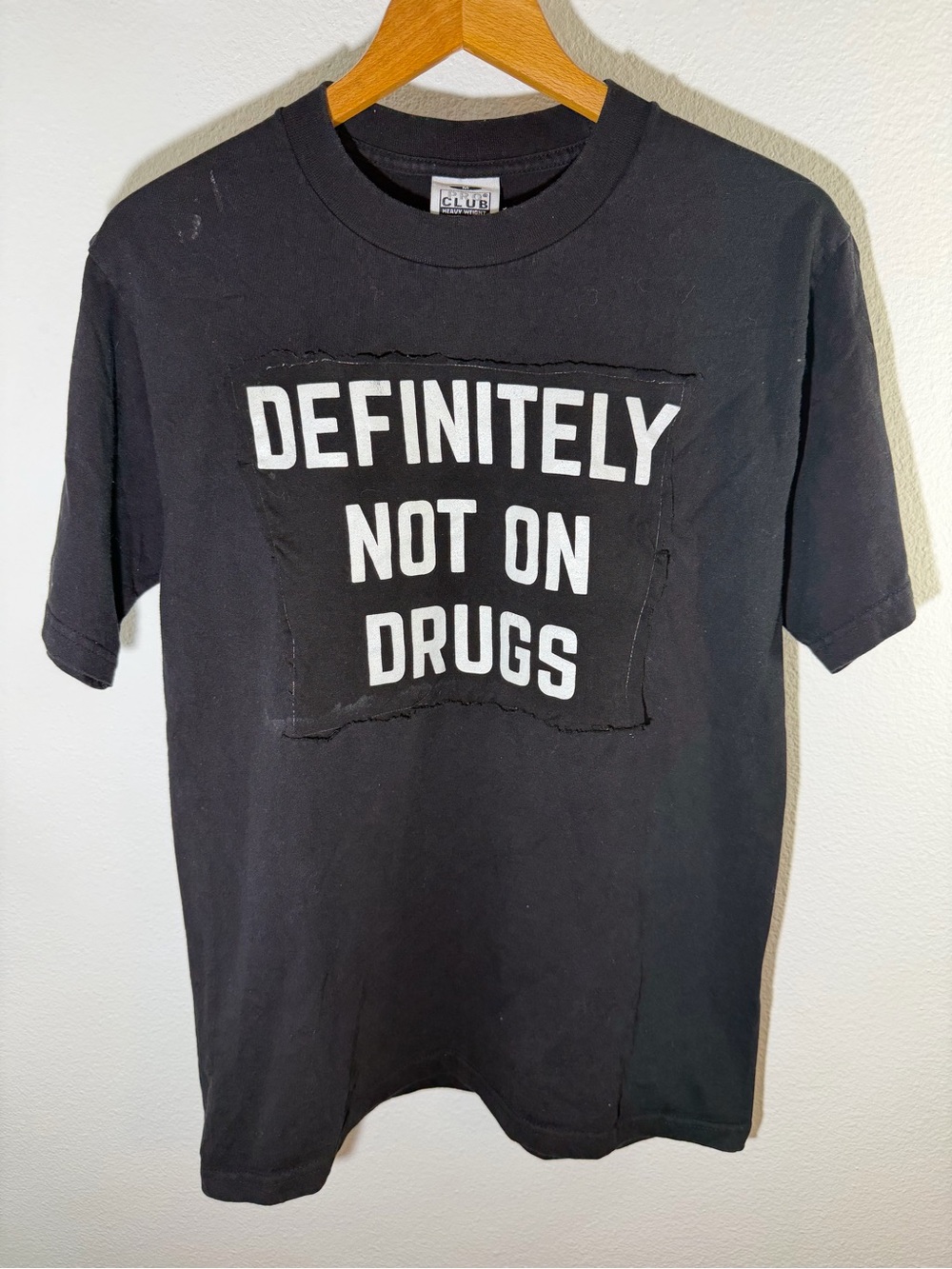 Black 'Definitely Not On Drugs' Graphic Tee